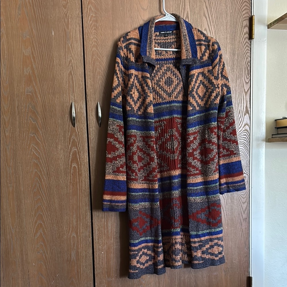 Patterned cardigan sweater